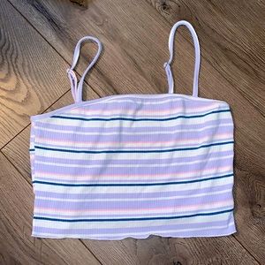 purple striped tank top